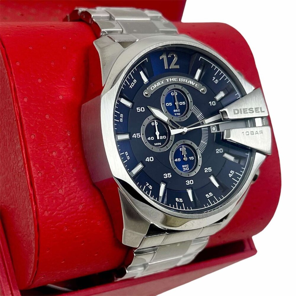 NWT DIESEL Mega Chief Men's Blue Dial  Chronograph Watch DZ4417